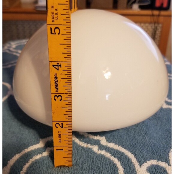 Vintage white mushroom shaped blown glass shade approximately 3" opening - Picture 6 of 7